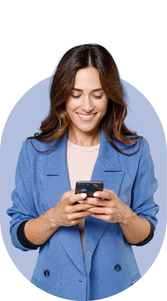 Charity shop team member using Listopia on a smartphone